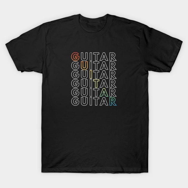 Guitar Repeated Text T-Shirt by nightsworthy